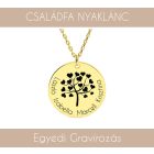 Egyedi Családfa Gravírozható Nemesacél Nyaklánc