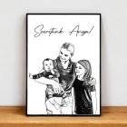 Személyre szabható ceruzarajz képkeret anyáknak