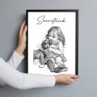 Személyre szabható ceruzarajz képkeret anyáknak