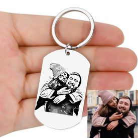 Egyedi romantikus kulcstartó - nemesacél