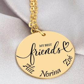   Barátság nyaklánc- nemesacél -arany színben-3-as barátság nyaklánc