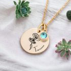 Egyedi birthstone neves nemesacél nyaklánc