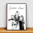 Személyre szabható ceruzarajz képkeret anyáknak