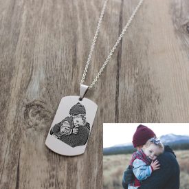 Egyedi fényképes férfi nyaklánc- nemesacél