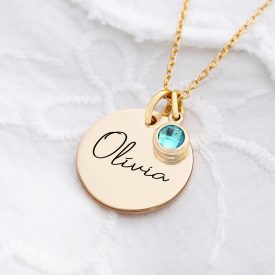 Egyedi Születésköves Nemesacél Nyaklánc