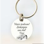 Vezess Óvatosan kulcstartó - nemesacél
