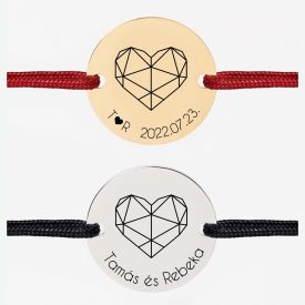 Geometrikus szív páros karkötő-nemesacél