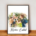 Egyedi családi watercolor falikép