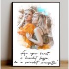 Egyedi watercolor falikép barátoknak